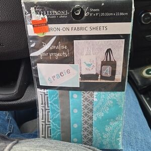 Expressions Iron-On Fabric Sheets in Blue and Gray